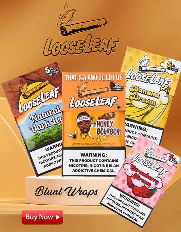 LOOSE LEAF 5 blunt Wraps 8pk display - Premium  from H&S WHOLESALE - Just $45! Shop now at H&S WHOLESALE