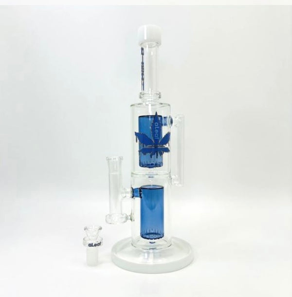 The Double Ripple Double Can Perc Tube 14.6”#Al6186-PU - Premium  from H&S WHOLESALE - Just $60! Shop now at H&S WHOLESALE