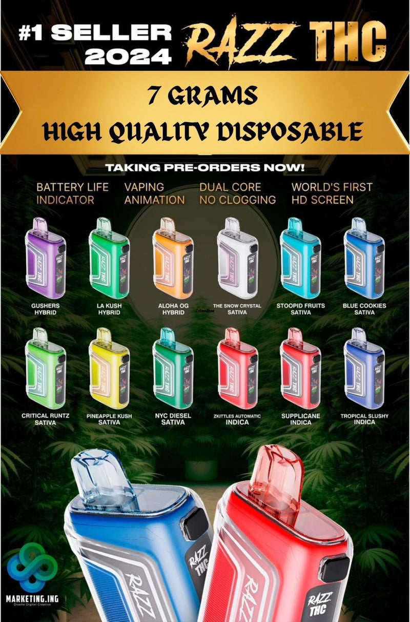 RAZZ THC 7g THC-A+Liquid Diamond+THC-P+Delta8+Live Resin - Premium  from H&S WHOLESALE - Just $125! Shop now at H&S WHOLESALE