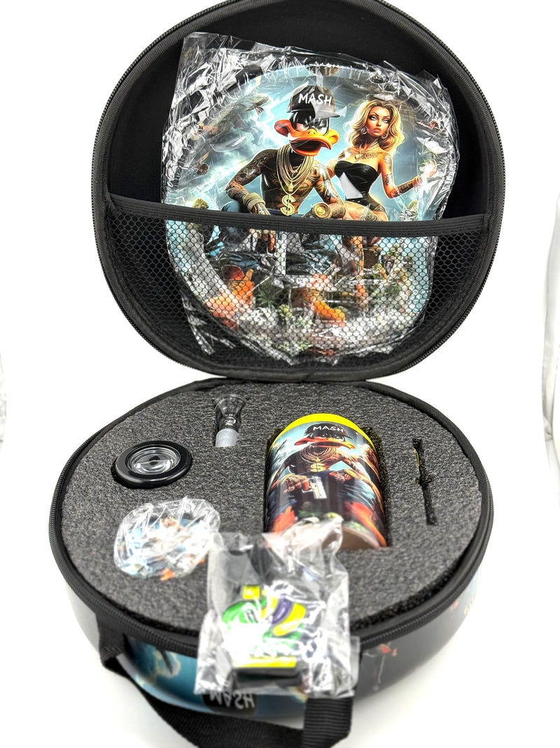 Round Juice Bong Somking Set (EVA Bag) 7pc 1ct Bag - Premium  from H&S WHOLESALE - Just $20! Shop now at H&S WHOLESALE