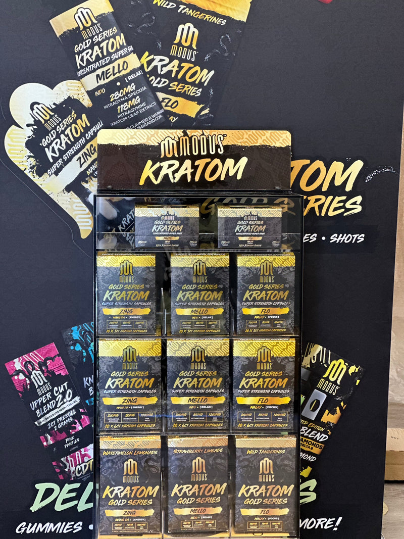 Modus Gold Series Kratom Display Free Empty - Premium  from H&S WHOLESALE - Just $0! Shop now at H&S WHOLESALE