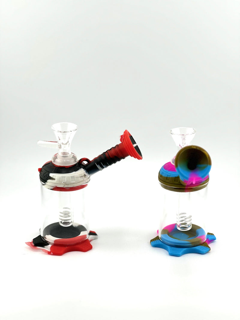 Silicone Horn Water Pipe With Mouth Piece Mix Colors 1ct