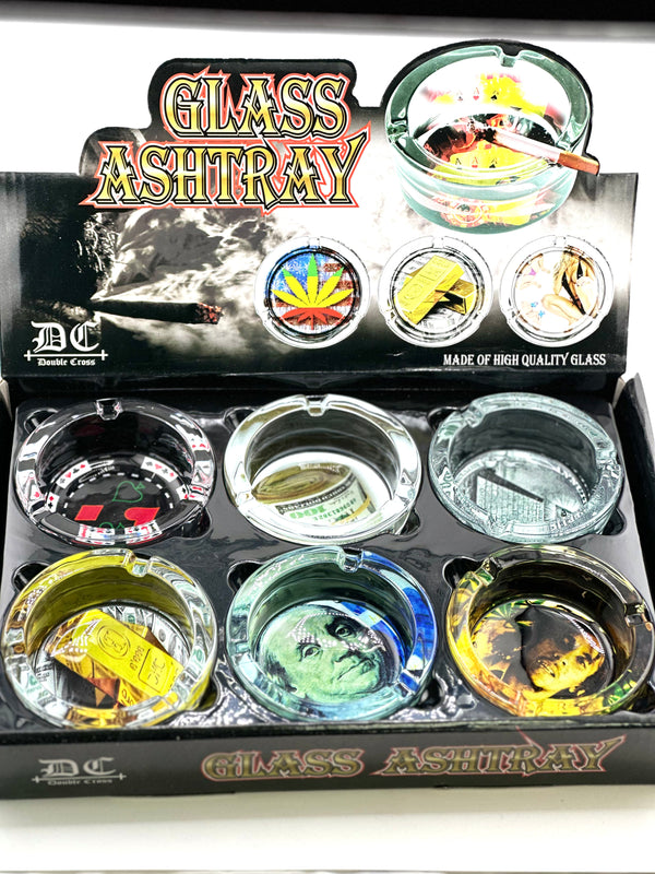 Glass Ashtray Double Glass 6ct Display - Premium  from H&S WHOLESALE - Just $12! Shop now at H&S WHOLESALE