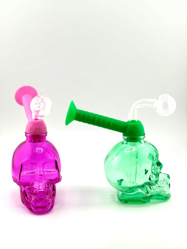 Skull Head With Silicone Mouth Piece Oil Burner Water Pipe 1ct Mix Colors #OLB837 - Premium  from H&S WHOLESALE - Just $8! Shop now at H&S WHOLESALE