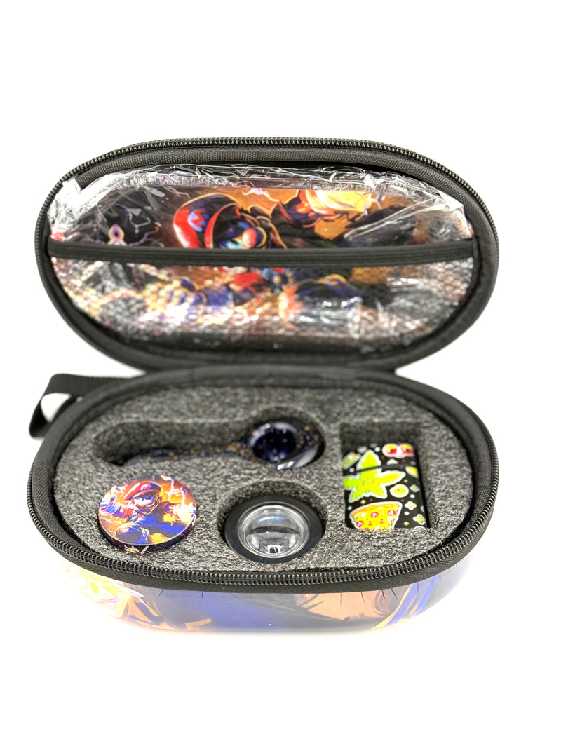 Glass Pipe + Lighter Smoking Set 6pc (Oval EVA Bag) 1ct Bag - Premium  from H&S WHOLESALE - Just $15! Shop now at H&S WHOLESALE