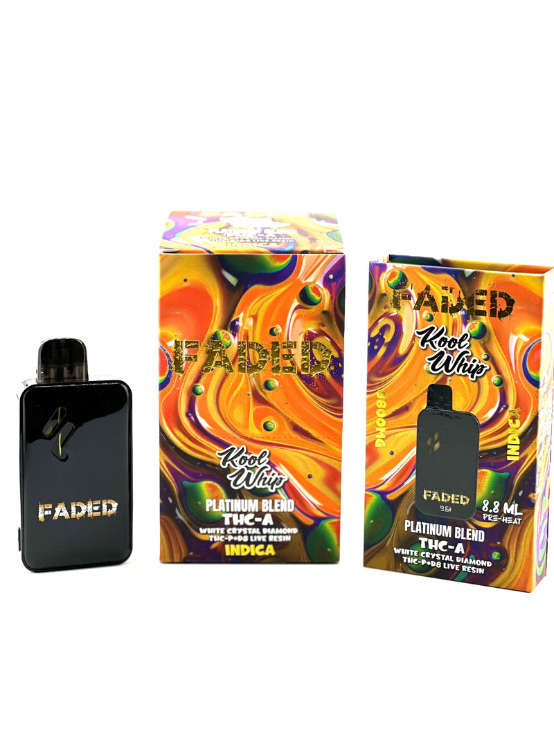 Faded Platinum Blend 8.8g THC-A+Crystal Diamond+THC-P+D8 Live Resin Disposable Vape 1ct - Premium  from H&S WHOLESALE - Just $22! Shop now at H&S WHOLESALE