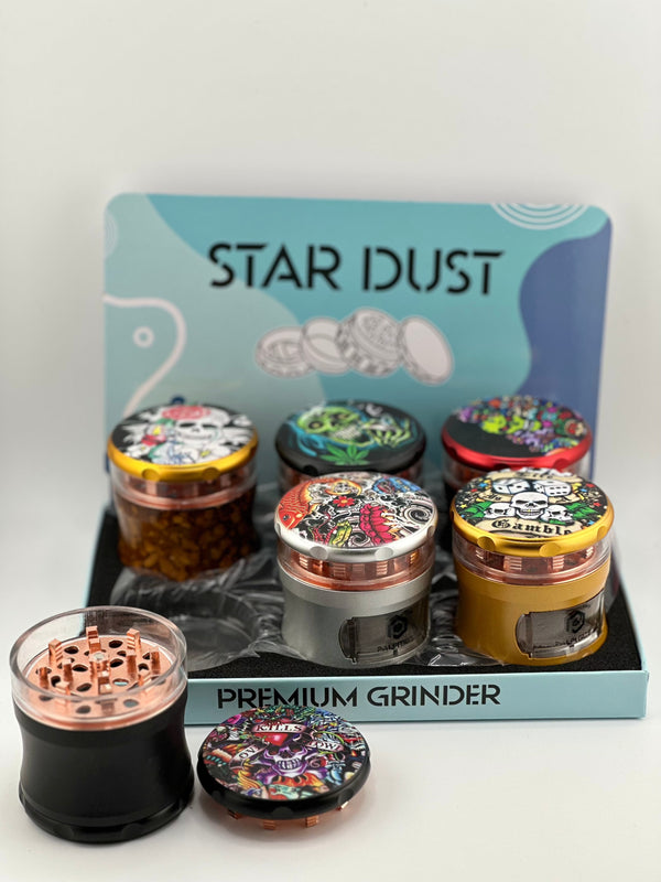 Star Dust Herb Grinder Skull with a drawer ￼4pc 6ct Display #SD-101 - Premium  from H&S WHOLESALE - Just $49.95! Shop now at H&S WHOLESALE