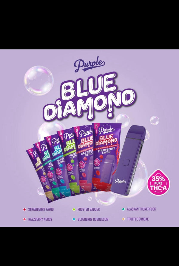 Purple Blue Diamond 6g Blue Lotus+THC-A+ Diamond Disposable Vape 1ct - Premium  from H&S WHOLESALE - Just $18! Shop now at H&S WHOLESALE