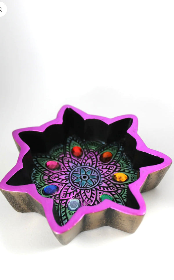 Chakra Ashtray Incense Holder 2ct #3179 - Premium  from H&S WHOLESALE - Just $11.50! Shop now at H&S WHOLESALE