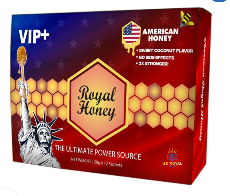 Royal Honey VIP+ America Honey 12ct Sachets Box - Premium  from H&S WHOLESALE - Just $5.50! Shop now at H&S WHOLESALE