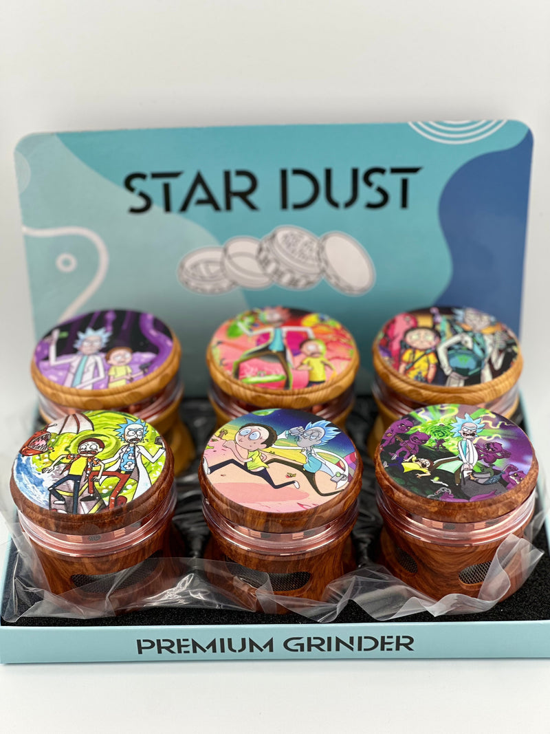Star Dust Grinder Ricky & Morty Wooden Grinder 6ct display