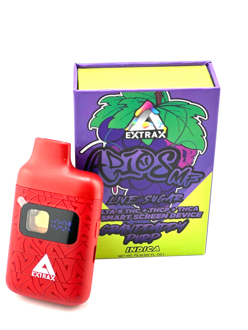 Extrax Adios MF 7g Live Sugar Delta-9+THC-P+THC-A Smart Screen Device 6ct Box