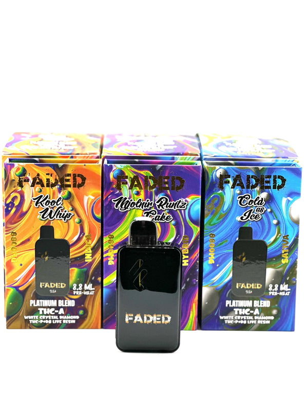 Faded Platinum Blend 8.8g THC-A+Crystal Diamond+THC-P+D8 Live Resin Disposable Vape 1ct - Premium  from H&S WHOLESALE - Just $22! Shop now at H&S WHOLESALE