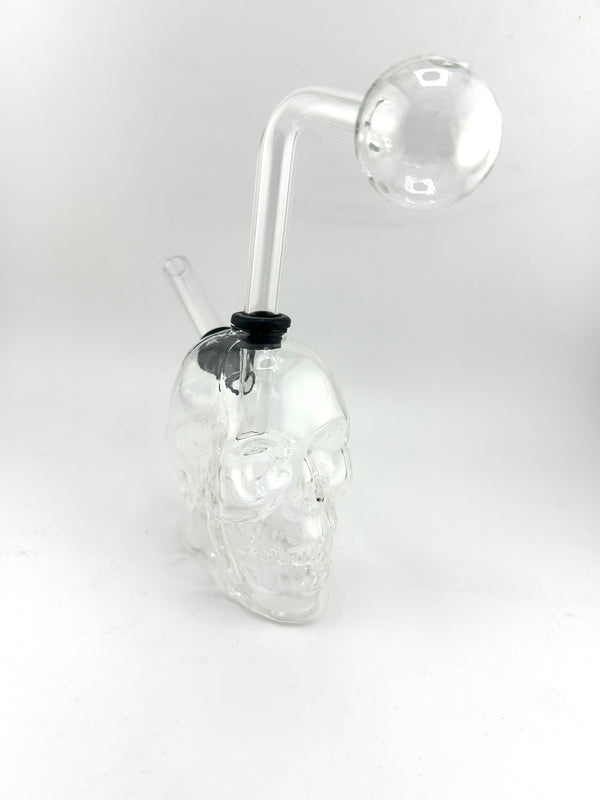 Skull Head Glass Ob Dbl Side Skull Clear 4” 1ct - Premium  from H&S WHOLESALE - Just $5.99! Shop now at H&S WHOLESALE