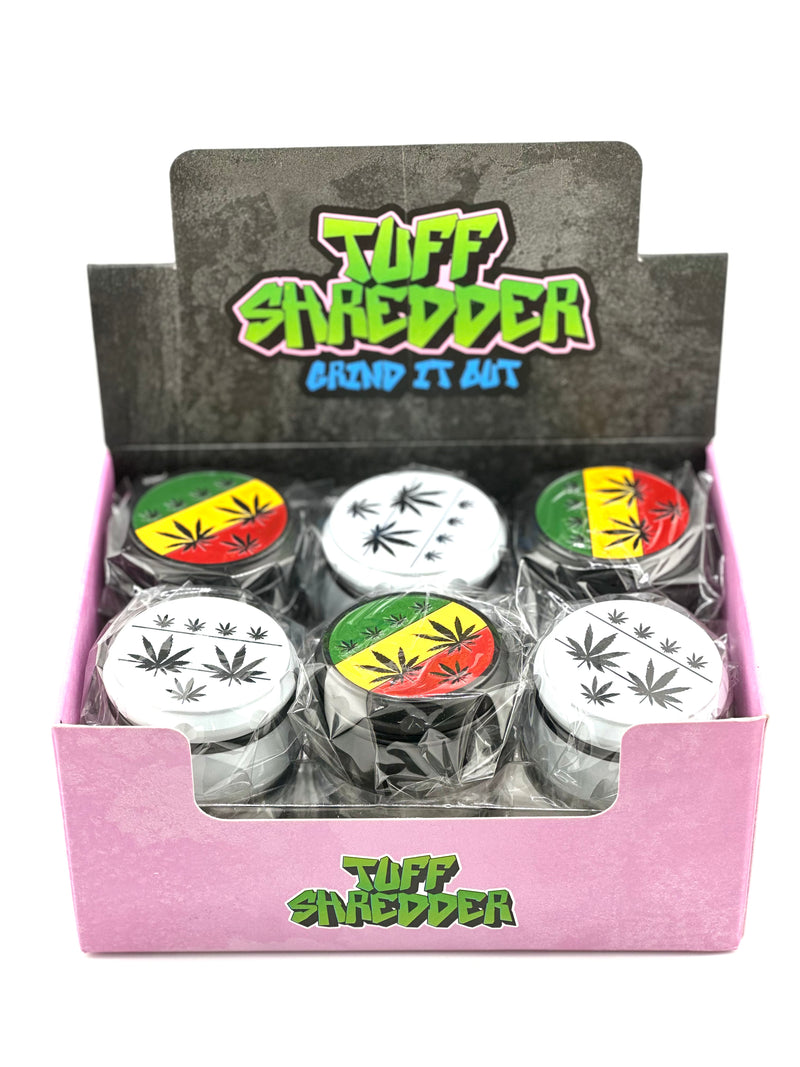 Tuff Shredder Grinder 4pc 420 Leaf 12ct Box