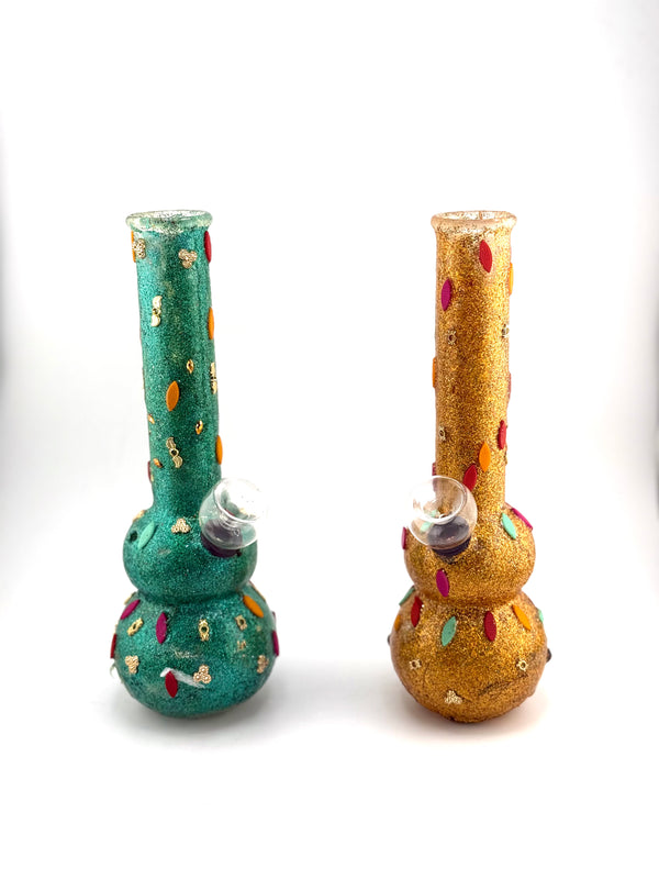 IDGAF 8’’ Water Pipe Crystal sprinkles - Premium  from H&S WHOLESALE - Just $10! Shop now at H&S WHOLESALE