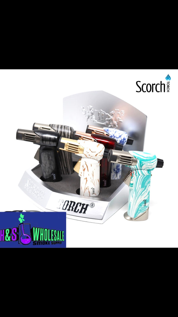 Scorch Torch Turbo 90deg Assorted Metal & Design Hold Button 6ct Box #61732