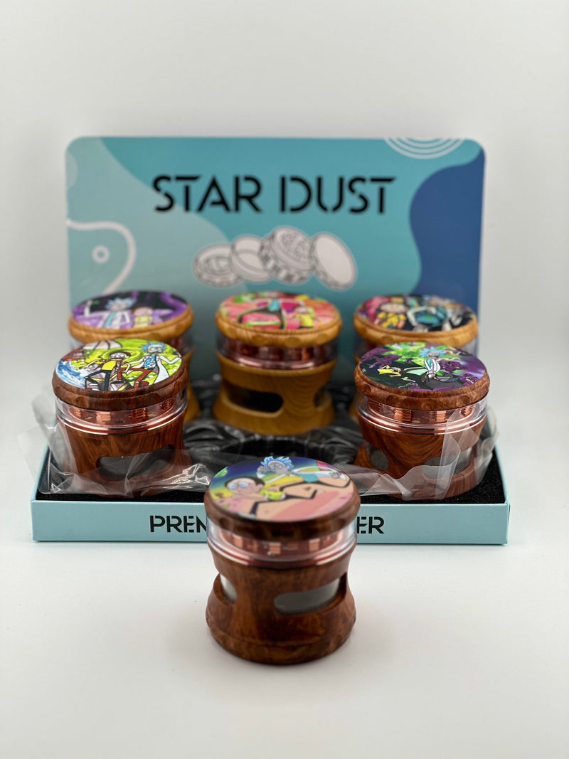 Star Dust Grinder Ricky & Morty Wooden Grinder 6ct display