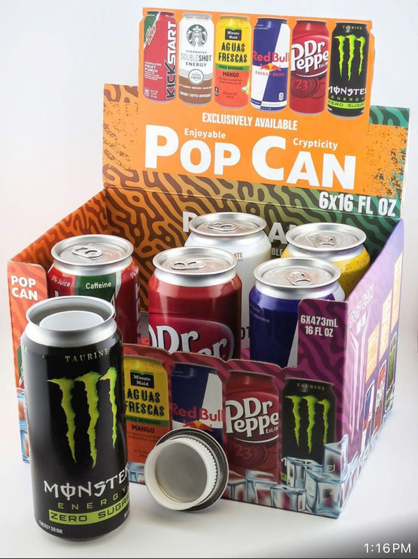 Hiding can Pop Can 16oz 6ct Box Monster - Premium  from H&S WHOLESALE - Just $25! Shop now at H&S WHOLESALE