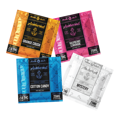 Anchored Delta 9 Gummies 4 Flavors Master Box 25mg Per Gummies 40ct - Premium  from H&S WHOLESALE - Just $120! Shop now at H&S WHOLESALE