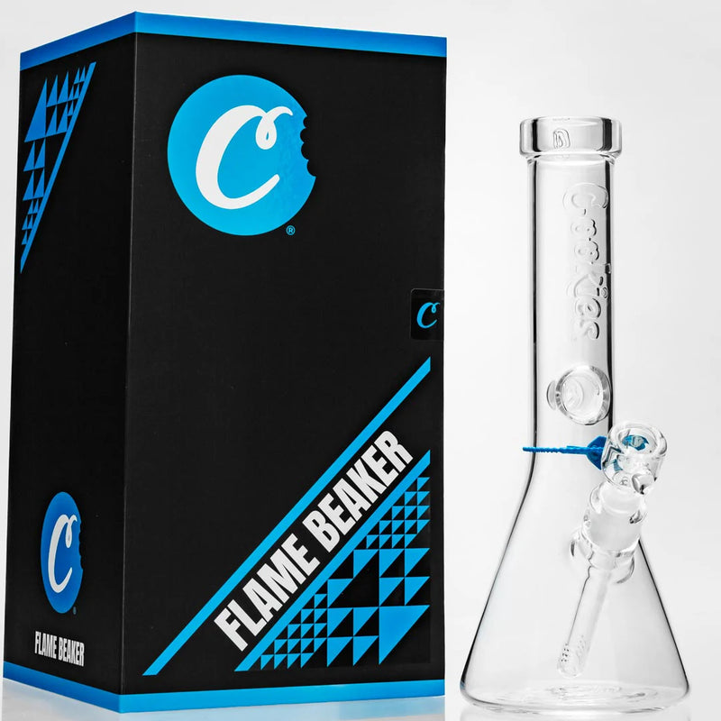 Cookies Flame Beaker Glass Pipe 1ct - Premium  from H&S WHOLESALE - Just $80! Shop now at H&S WHOLESALE