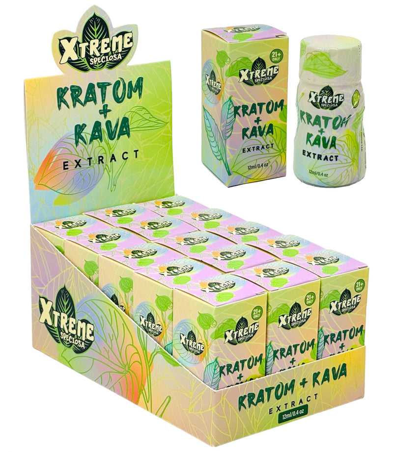 Xtreme Speciosa Kratom+Kava Extract Shots 15ct Box - Premium  from H&S WHOLESALE - Just $110! Shop now at H&S WHOLESALE