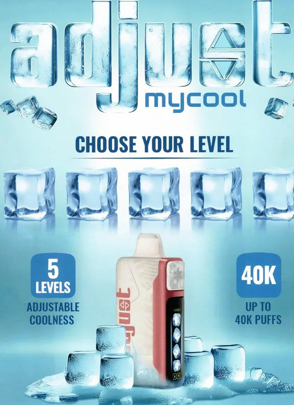 Adjust Mycool 40,000 Puffs 20ml 5 Level Adjustable coolness 5ct Disposable Vape - Premium  from H&S WHOLESALE - Just $42.50! Shop now at H&S WHOLESALE