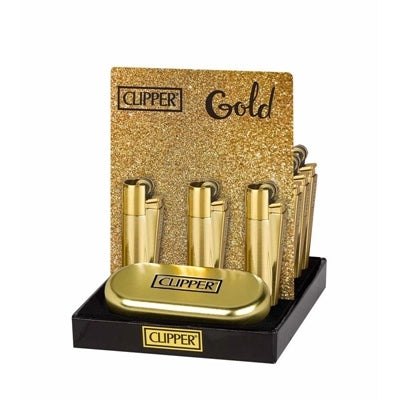 Clipper Reusable Metal Black & Gold Matte & Shiny 12ct Display With Gift Box - Premium  from H&S WHOLESALE - Just $78! Shop now at H&S WHOLESALE