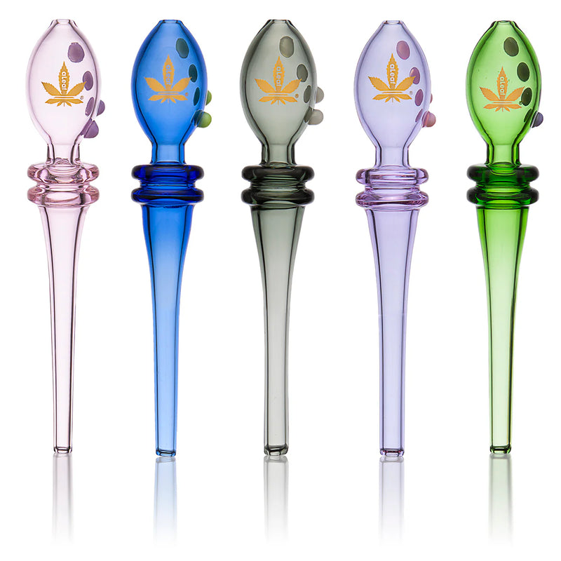 ALeaf 6’’ Colored Glass 4 DOT Dab Straw 1ct