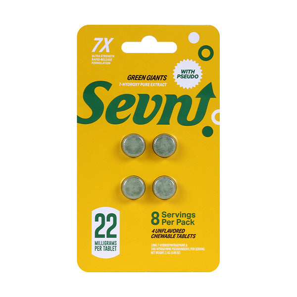 Sevn 7-Hydroxymitragynine Pure Extract 22mg Chewing Tablets With Pseudo 4pk 10ct Box - Premium  from H&S WHOLESALE - Just $160! Shop now at H&S WHOLESALE