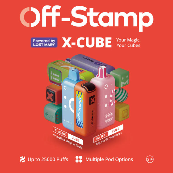 Off-Stamp X-Cube Disposable Kit 25,000 Puffs 50mg 18ml 5ct Box - Premium  from H&S WHOLESALE - Just $52.50! Shop now at H&S WHOLESALE