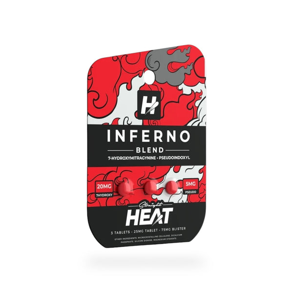 Straight Heat inferno Blend Tabs 7 Hydroxymitragynine + Pseudoindoxy 25mg - Premium  from H&S WHOLESALE - Just $105! Shop now at H&S WHOLESALE