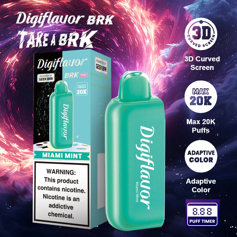 DIGIFLAVOR BRK 20,000 Puffs Pods 5ct Box - Premium  from H&S WHOLESALE - Just $40! Shop now at H&S WHOLESALE