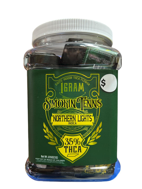 Smokin Tenns 1g Flowers THC-A 15ct Jar - Premium  from H&S WHOLESALE - Just $105! Shop now at H&S WHOLESALE