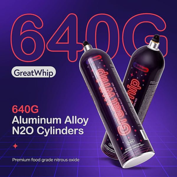 Platinum Aluminum Alloy Tank Pure N2O 640g - Premium  from H&S WHOLESALE - Just $25! Shop now at H&S WHOLESALE