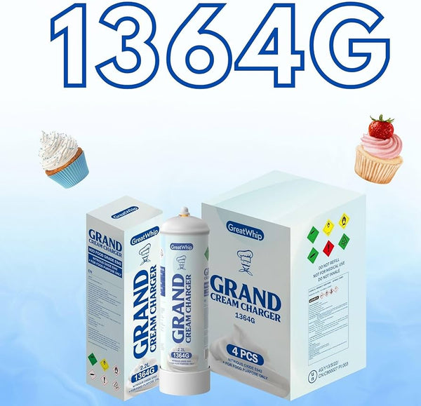 Grand Cream Charger 1364g 4ct - Premium  from H&S WHOLESALE - Just $38! Shop now at H&S WHOLESALE