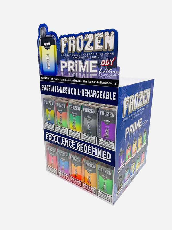 OLY Frozen Prime 6500 Puffs  50ct Display - Premium  from H&S WHOLESALE - Just $475! Shop now at H&S WHOLESALE