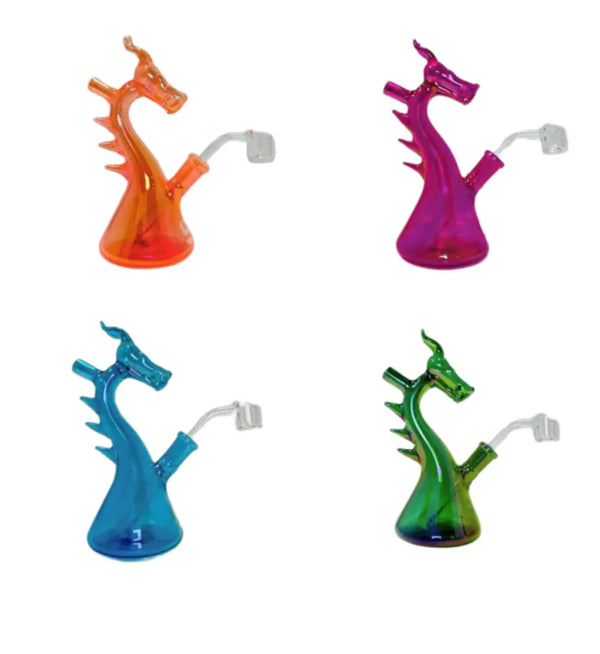 7” dragon water pipe 1ct #Silo 101-BL - Premium  from H&S WHOLESALE - Just $22! Shop now at H&S WHOLESALE