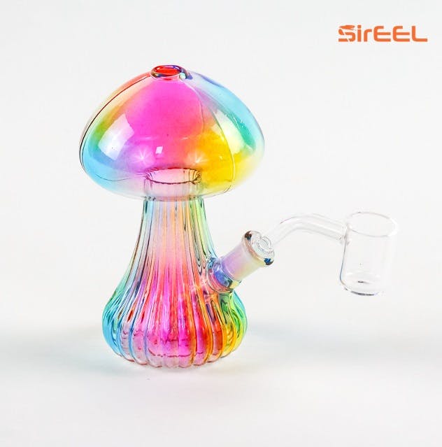 Canna Style Tie Dye Mushroom 7" Water Pipe