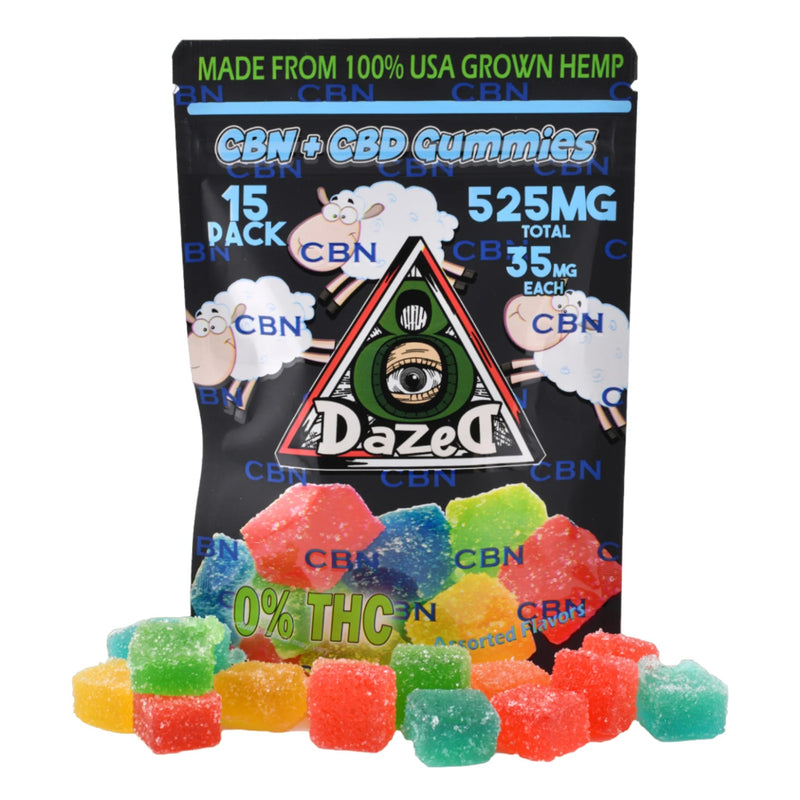 DazeD CBN+CBD 525mg 15pk Gummies 1ct Bag - Premium  from H&S WHOLESALE - Just $10! Shop now at H&S WHOLESALE