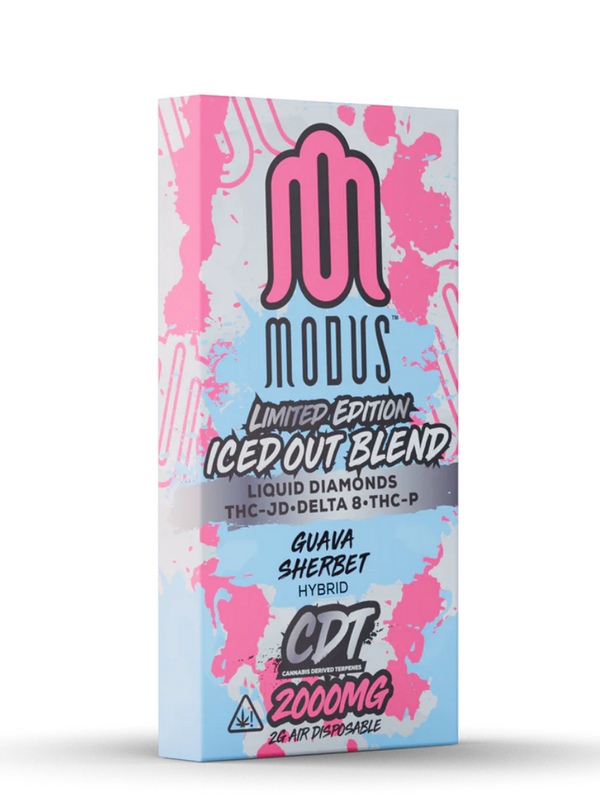 MODUS 2G ICED OUT AIR Liquid Diamond THC-JD+Delta 8+THC-P Limited Edition 1ct Disposable Vape - Premium  from H&S WHOLESALE - Just $12! Shop now at H&S WHOLESALE