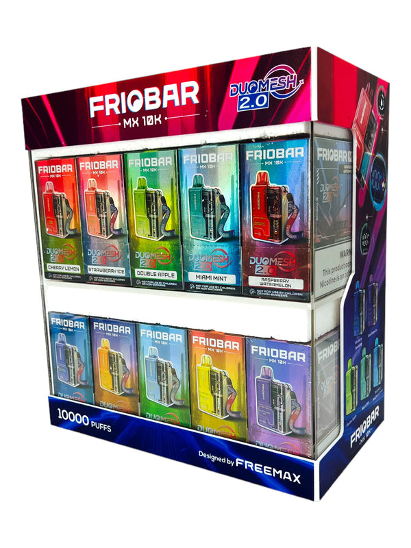 Friobar pre-filled MX 10K Display Case (Case of 50) 10ml 10000puffs 50mg - Premium  from H&S WHOLESALE - Just $450! Shop now at H&S WHOLESALE