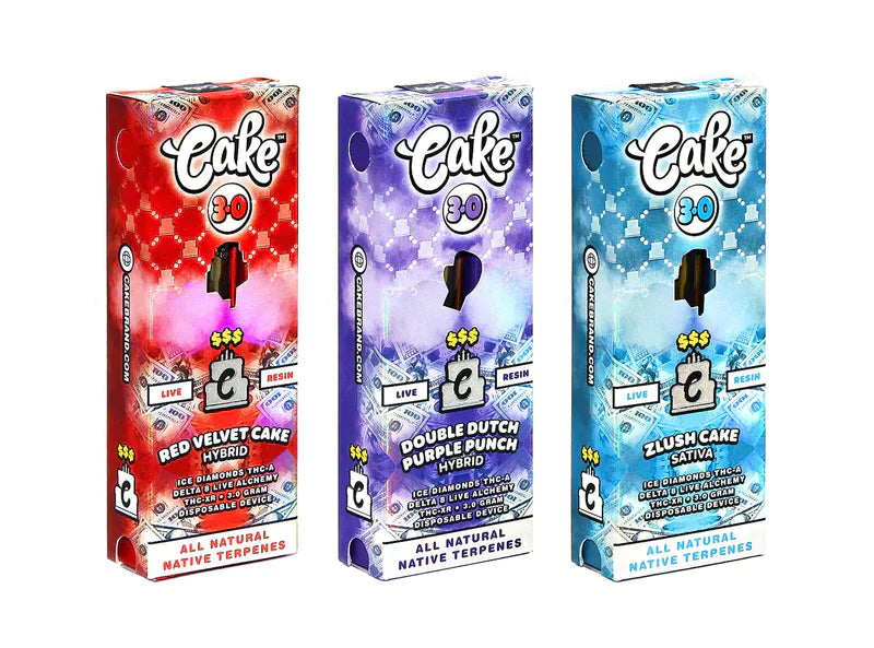 Cake 3g $$$ Live Resin Ice Diamond THC-A+D8+ Live Alchemy THC-XR 1ct Disposable Vape in - Premium  from H&S WHOLESALE - Just $16.50! Shop now at H&S WHOLESALE