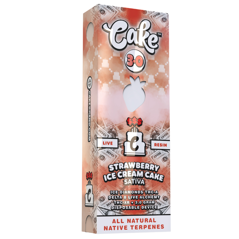 Cake 3g $$$ Live Resin Ice Diamond THC-A+D8+ Live Alchemy THC-XR 1ct Disposable Vape in - Premium  from H&S WHOLESALE - Just $16.50! Shop now at H&S WHOLESALE