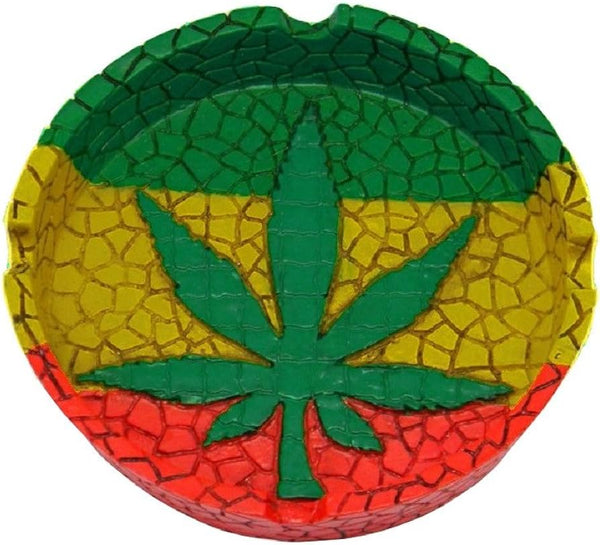 Multiple Colored 420 Leaf Ashtray 2ct #2268 - Premium  from H&S WHOLESALE - Just $9.99! Shop now at H&S WHOLESALE