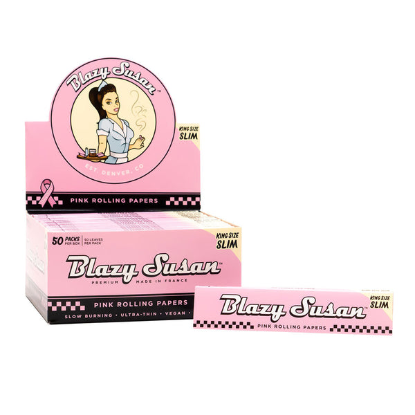 Blazy Susan Pink King Size Slim Paper 50ct Display - Premium  from H&S WHOLESALE - Just $29.99! Shop now at H&S WHOLESALE