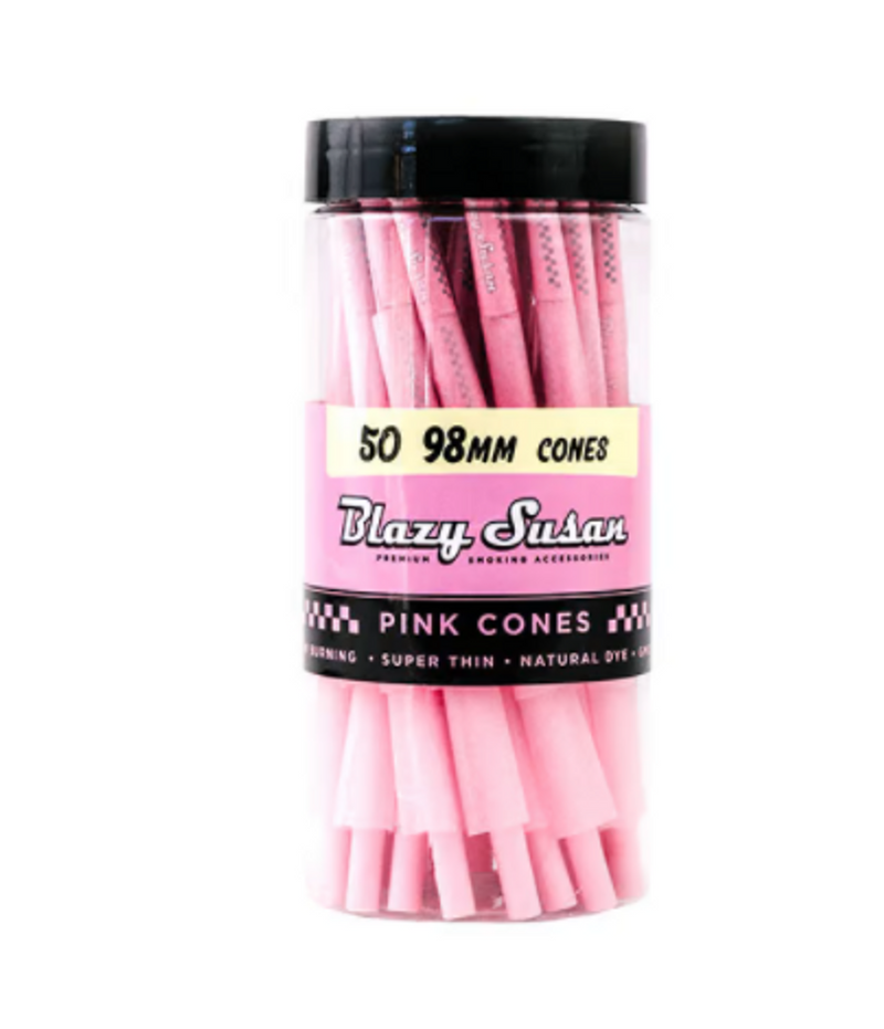 Blazy Susan Pink 98mm Cones 50ct Jar - Premium  from H&S WHOLESALE - Just $9.99! Shop now at H&S WHOLESALE