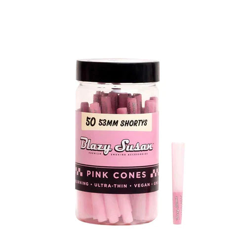 Blazy Susan Pink 53mm Cones 50ct Jar - Premium  from H&S WHOLESALE - Just $9.99! Shop now at H&S WHOLESALE