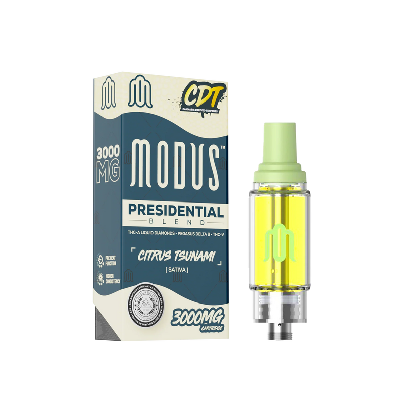 Modus Presidential Blend 3g THC-A+ Liquid Diamonds+ Delta 8+ THC-V Cartridge 5ct Display - Premium  from H&S WHOLESALE - Just $75! Shop now at H&S WHOLESALE