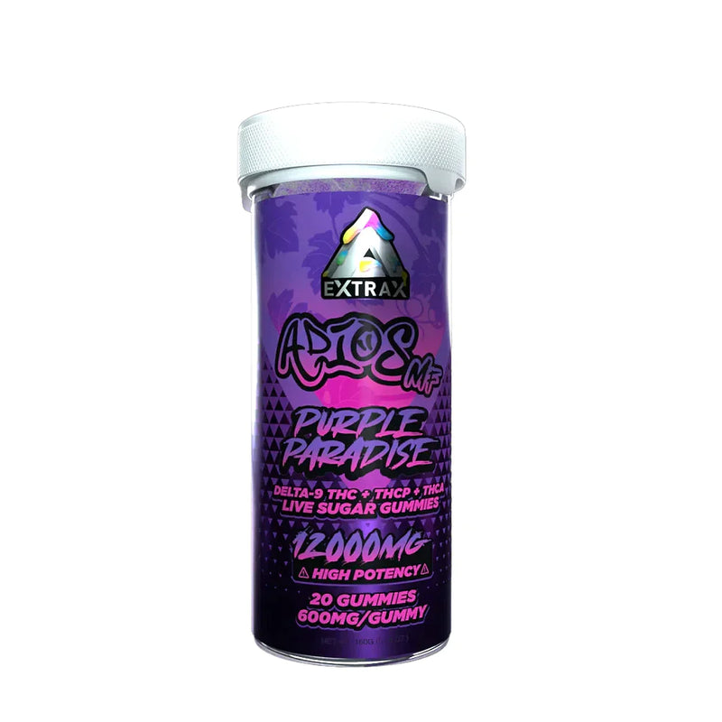 Extrax Adios MF 12,000mg D9+THC-P+THC-A Live Sugar Gummies High Potency 20 Gummies 1ct - Premium  from H&S WHOLESALE - Just $22! Shop now at H&S WHOLESALE